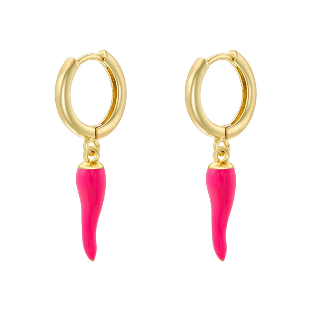 1 Pair Casual Elegant Simple Style S Shape Enamel Plating Copper 18K Gold Plated Drop Earrings