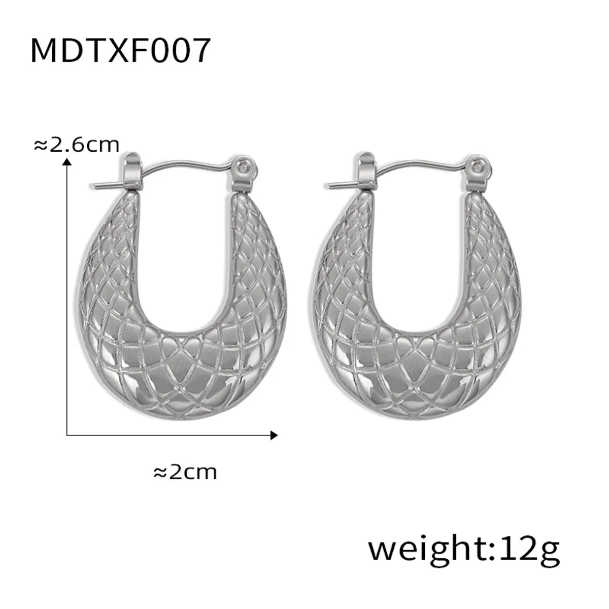 1 Pair Casual Elegant Simple Style U Shape Plating Titanium Steel 18K Gold Plated Earrings