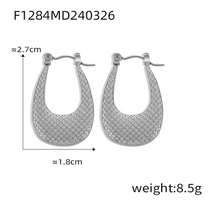 1 Pair Casual Elegant Simple Style U Shape Plating Titanium Steel 18K Gold Plated Earrings