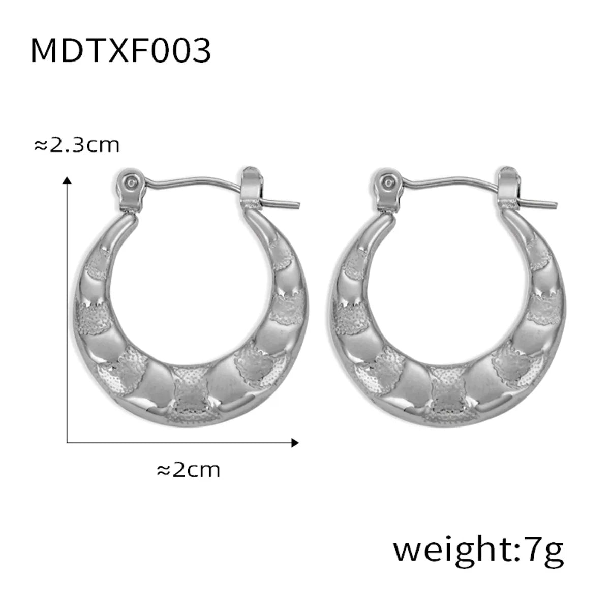 1 Pair Casual Elegant Simple Style U Shape Plating Titanium Steel 18K Gold Plated Earrings