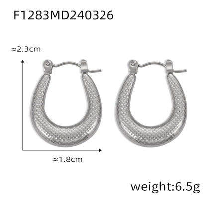 1 Pair Casual Elegant Simple Style U Shape Plating Titanium Steel 18K Gold Plated Earrings