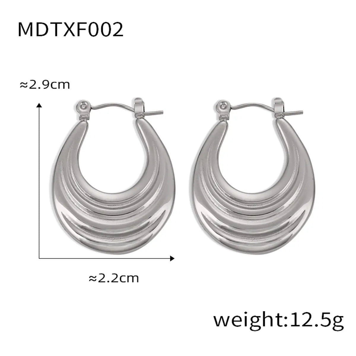 1 Pair Casual Elegant Simple Style U Shape Plating Titanium Steel 18K Gold Plated Earrings