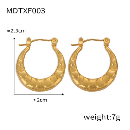 1 Pair Casual Elegant Simple Style U Shape Plating Titanium Steel 18K Gold Plated Earrings