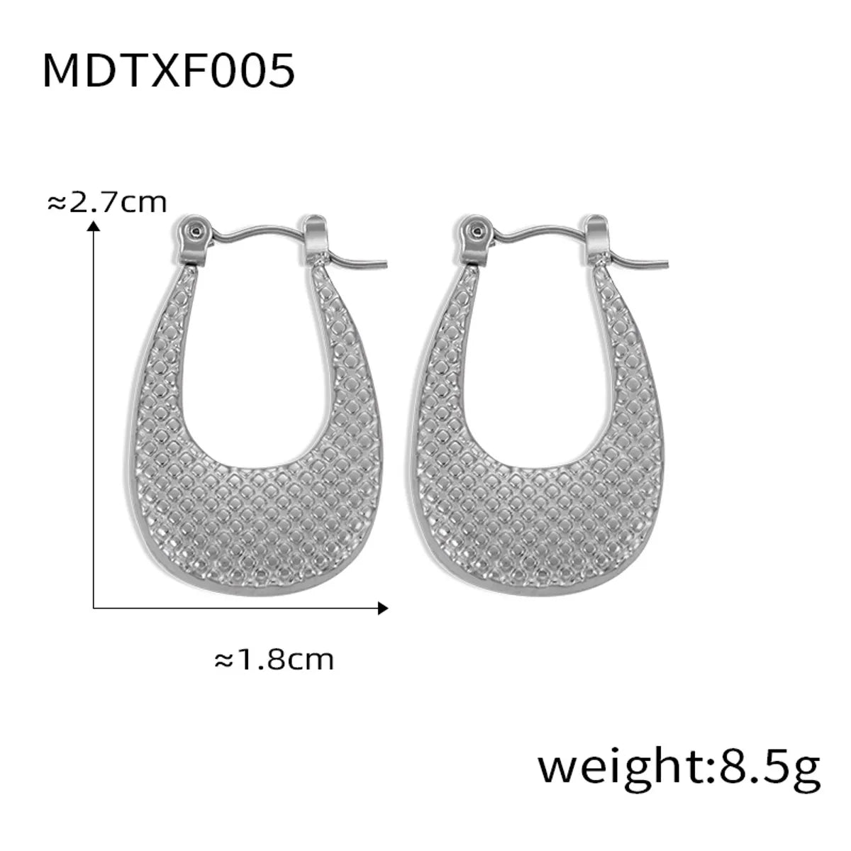 1 Pair Casual Elegant Simple Style U Shape Plating Titanium Steel 18K Gold Plated Earrings