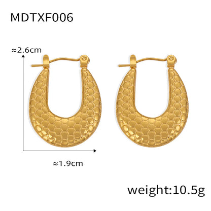 1 Pair Casual Elegant Simple Style U Shape Plating Titanium Steel 18K Gold Plated Earrings