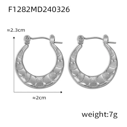 1 Pair Casual Elegant Simple Style U Shape Plating Titanium Steel 18K Gold Plated Earrings