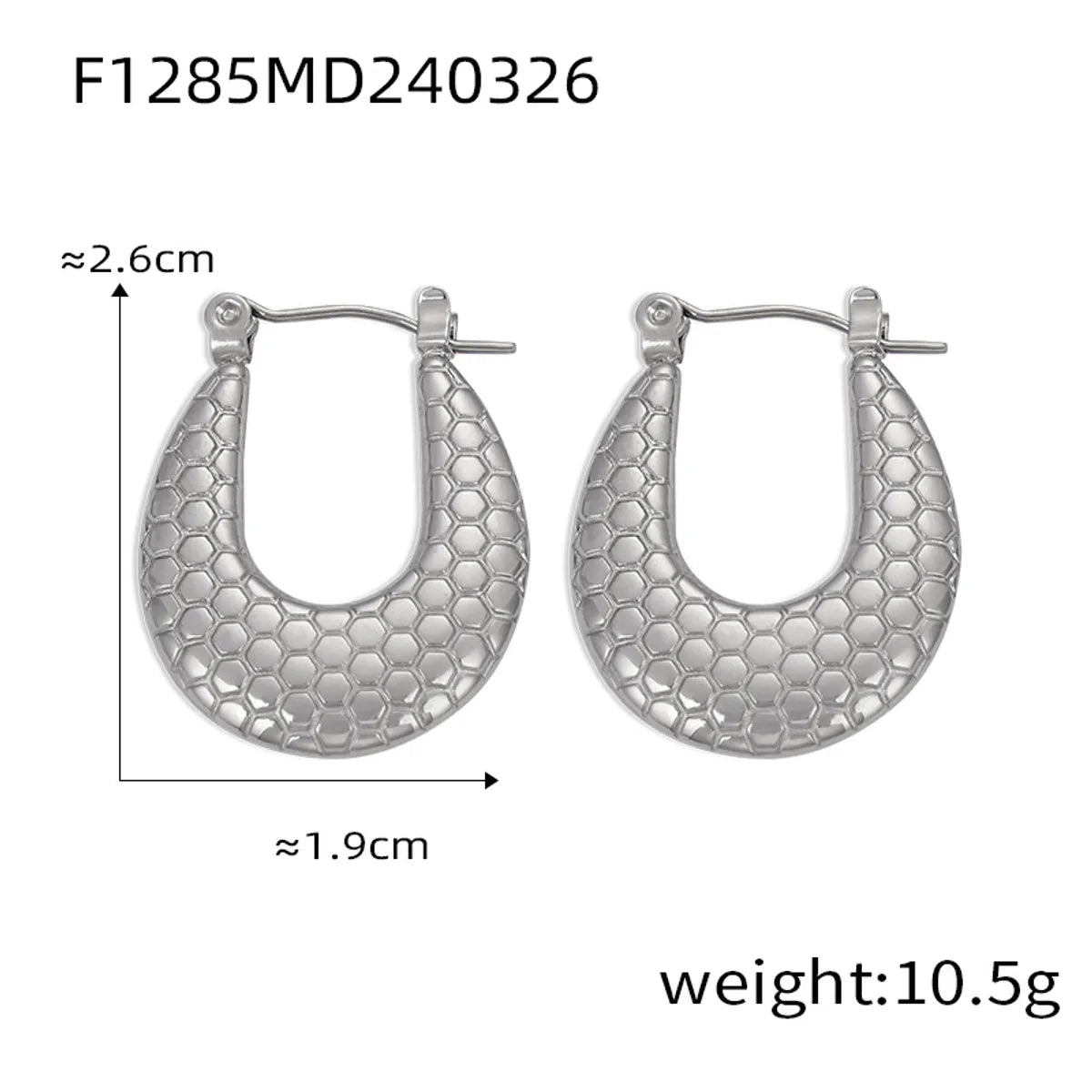 1 Pair Casual Elegant Simple Style U Shape Plating Titanium Steel 18K Gold Plated Earrings