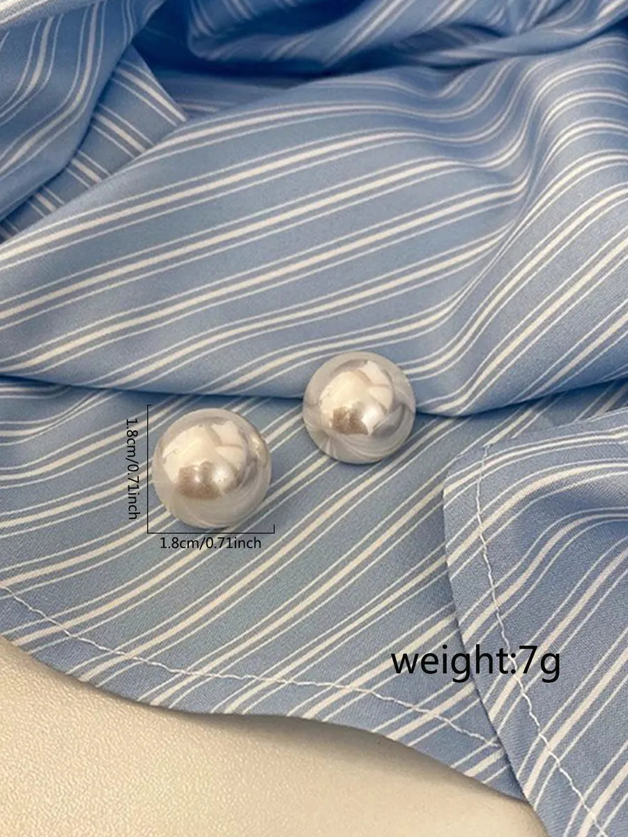 1 Pair Casual Elegant Solid Color Imitation Pearl Ear Studs