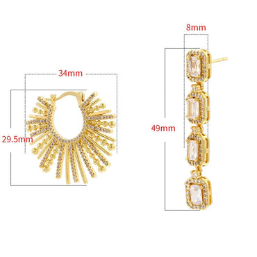 1 Pair Casual Elegant Solid Color Plating Inlay Copper Zircon 18K Gold Plated Drop Earrings