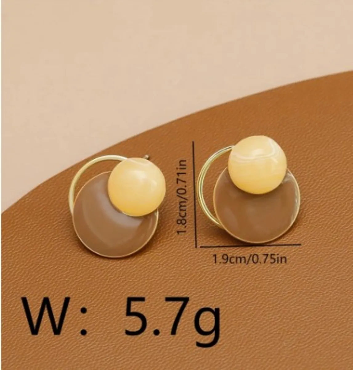 1 Pair Casual Elegant Sweet Round Enamel Copper 18K Gold Plated Ear Studs