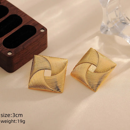 1 Pair Casual Elegant Tropical Solid Color Plating Copper 18K Gold Plated Ear Studs