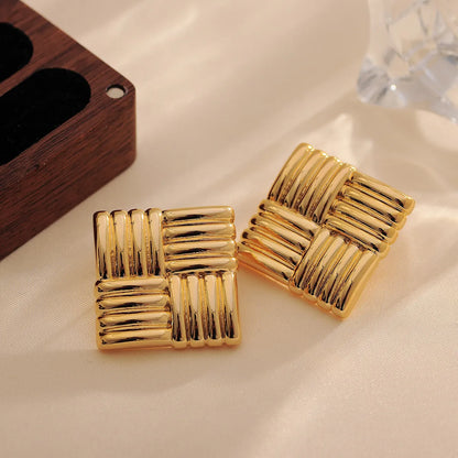 1 Pair Casual Elegant Tropical Solid Color Plating Copper 18K Gold Plated Ear Studs