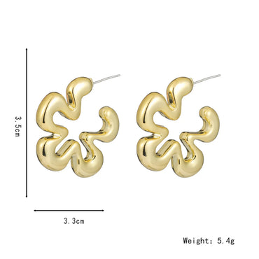 1 Pair Casual Elegant Vacation Flower Spray Paint CCB Gold Plated Ear Studs