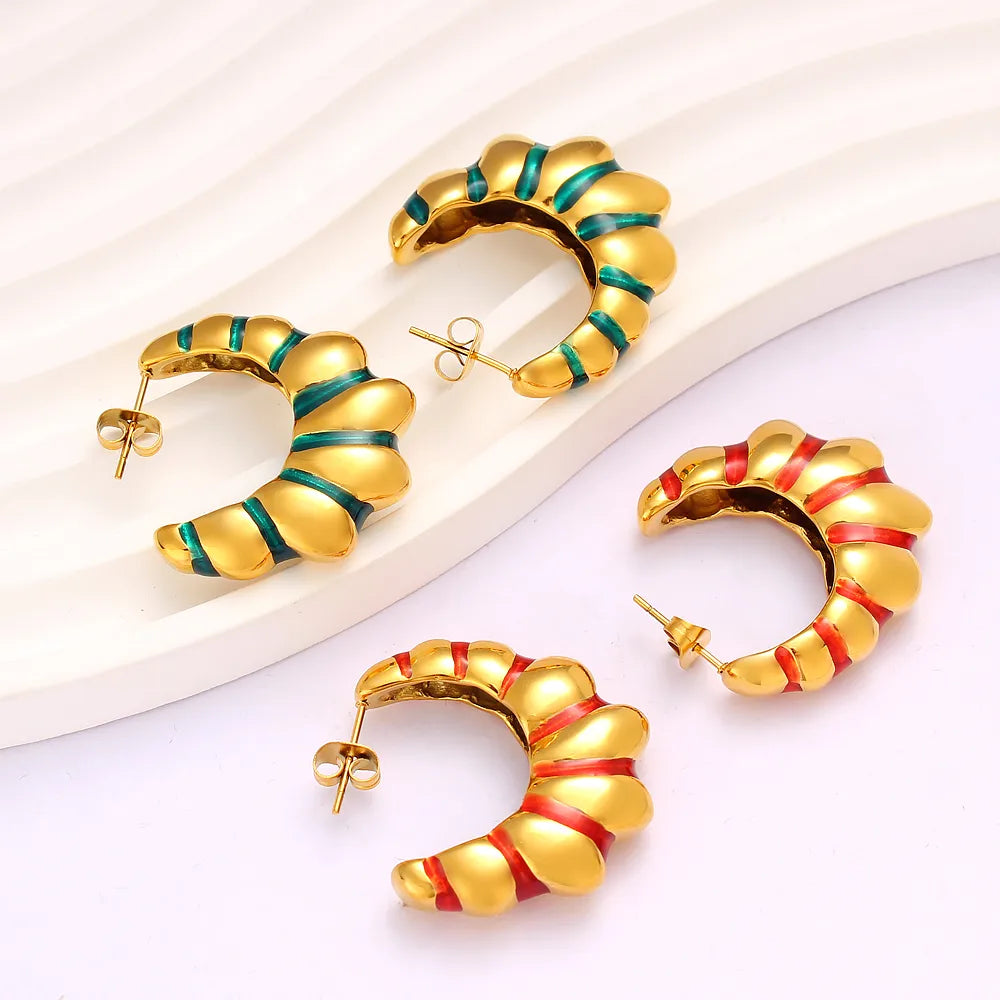 1 Pair Casual Elegant Vacation Geometric Plating 304 Stainless Steel 316 Stainless Steel  18K Gold Plated Ear Studs