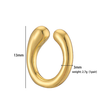 1 Pair Casual Elegant Vintage Style C Shape Plating Copper 18k Gold Plated Ear Cuffs