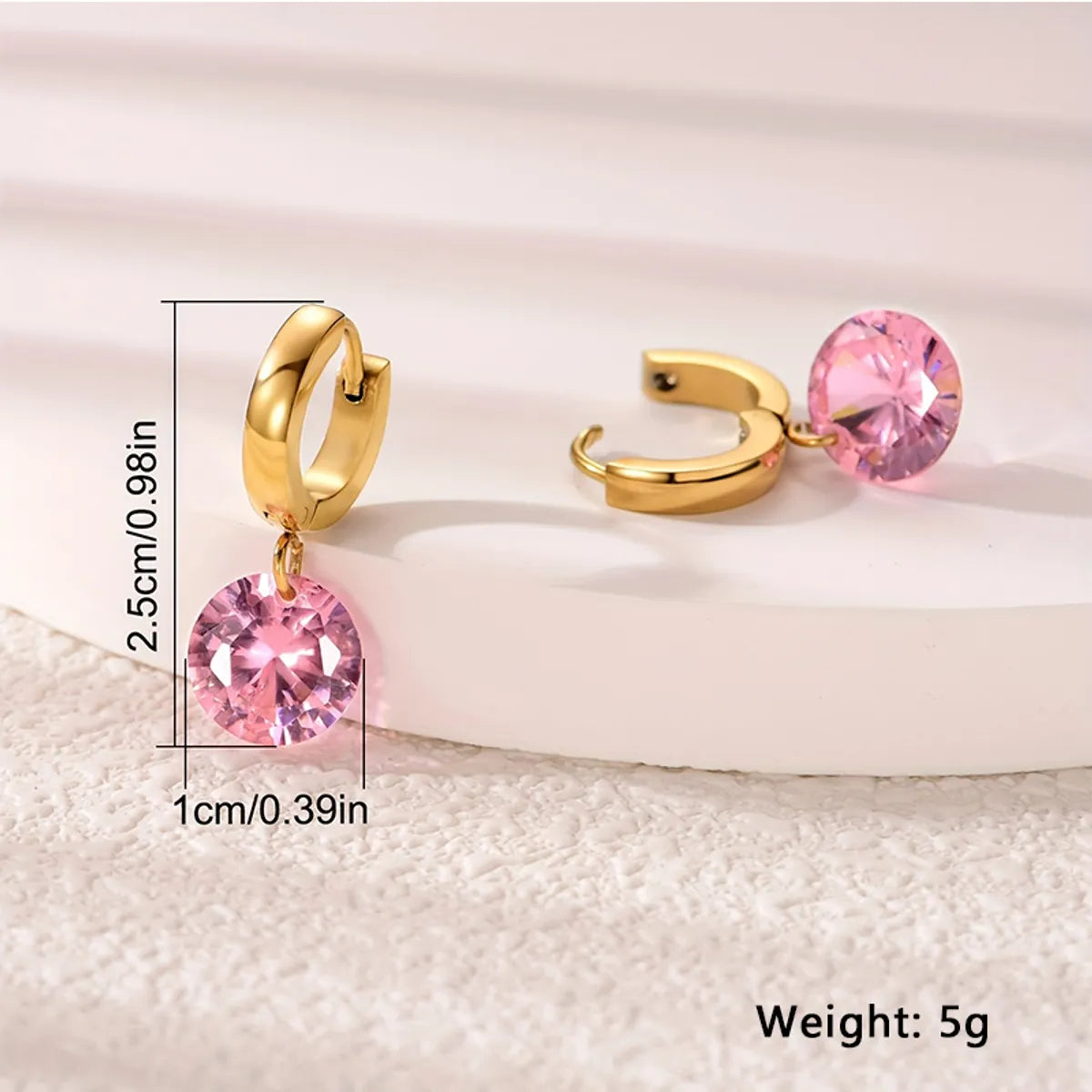 1 Pair Casual Elegant Water Droplets Plating Inlay Stainless Steel Zircon Gold Plated Drop Earrings