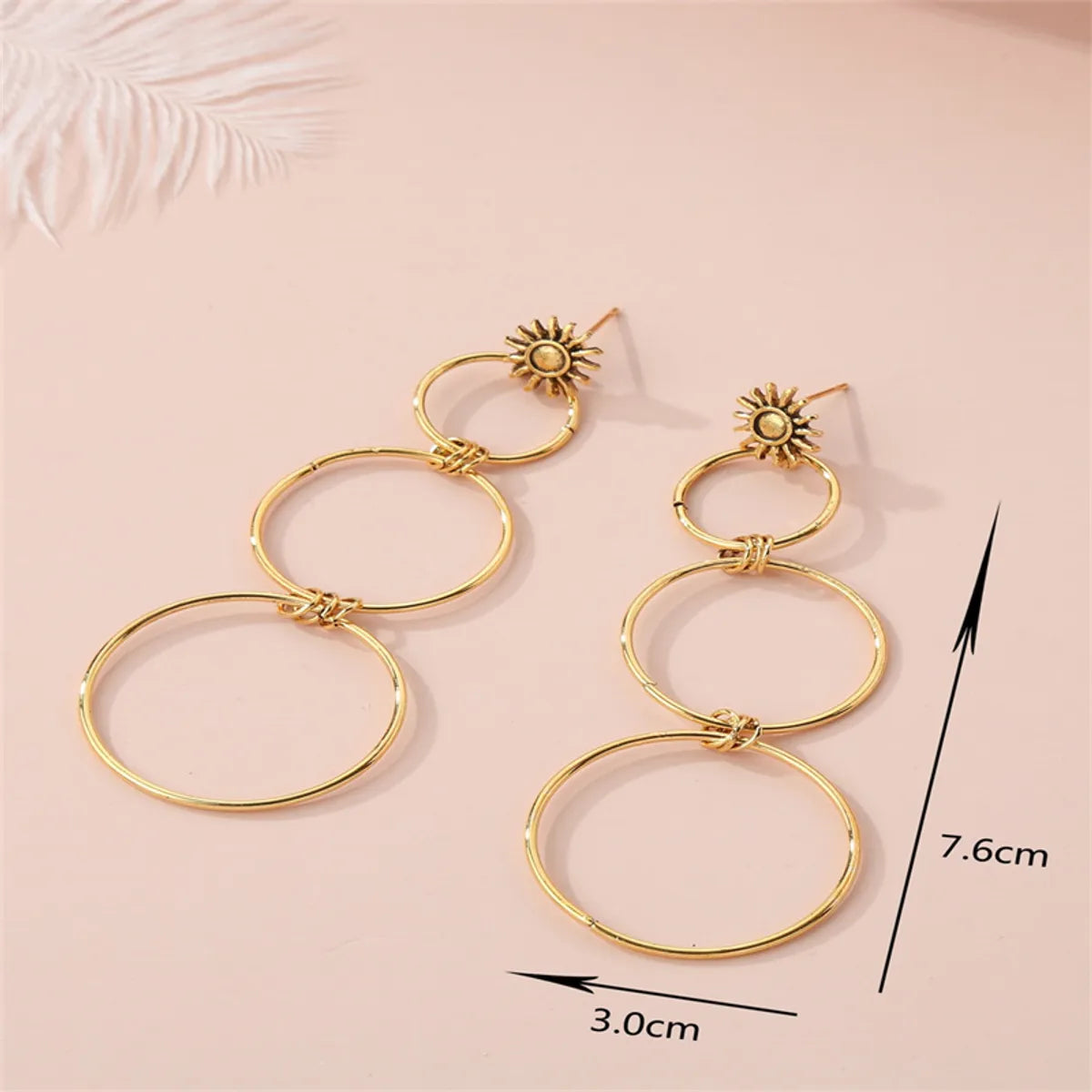 1 Pair Casual Ethnic Style Oversized Circle Alloy Drop Earrings