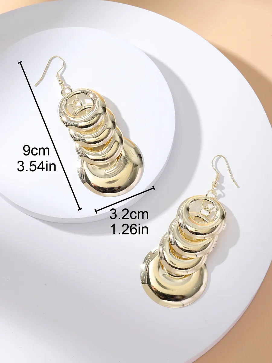 1 Pair Casual Exaggerated Leaf Circle Alloy Drop Earrings