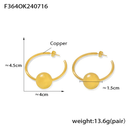 1 Pair Casual Exaggerated Simple Style U Shape Copper Earrings