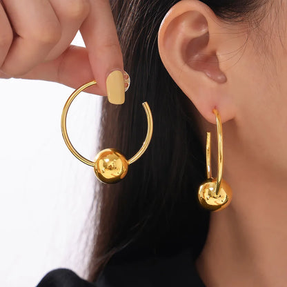 1 Pair Casual Exaggerated Simple Style U Shape Copper Earrings