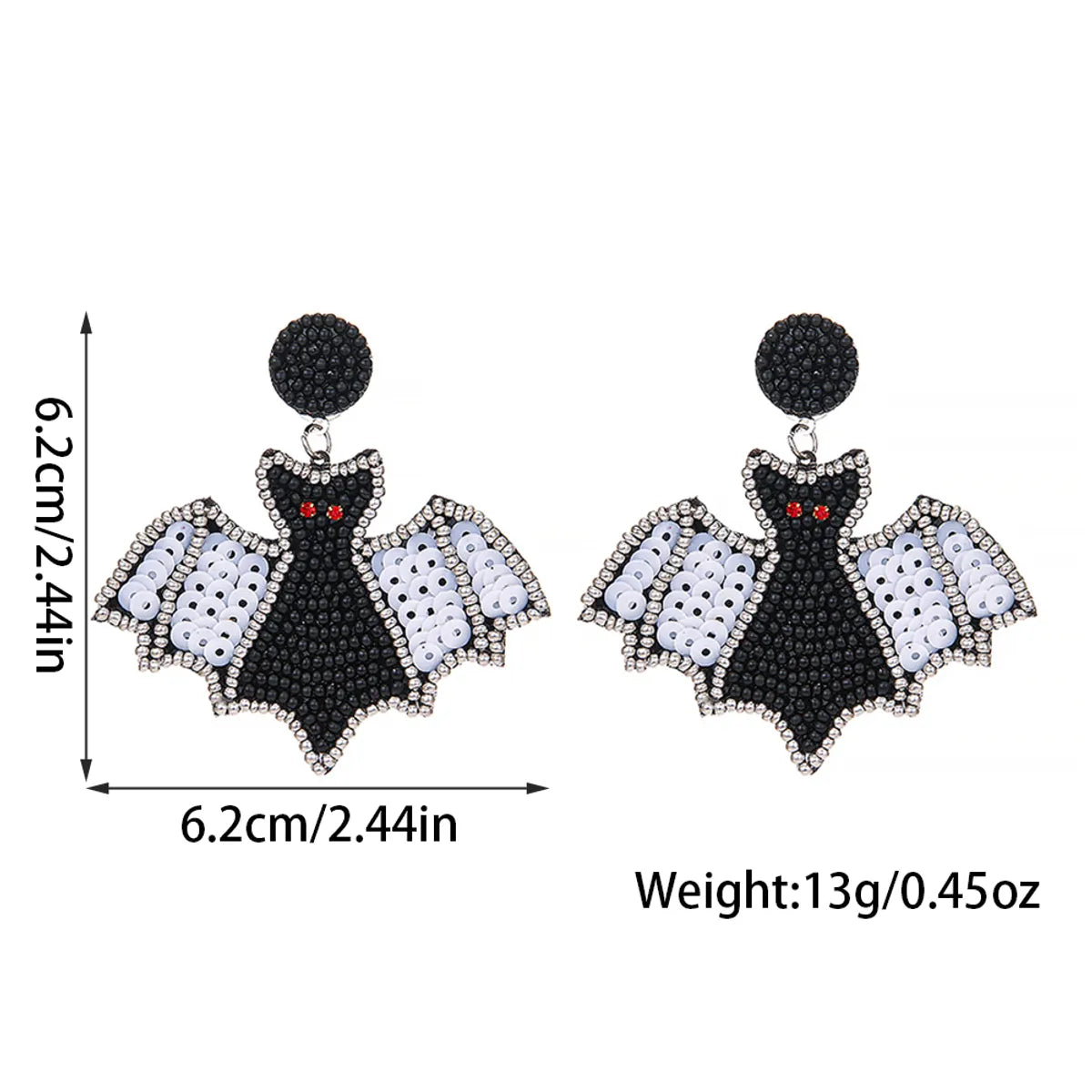 1 Pair Casual Exaggerated Streetwear Pumpkin Bat Beaded Glass Seed Bead Dangling Earrings