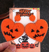 1 Pair Casual Exaggerated Streetwear Pumpkin Bat Beaded Glass Seed Bead Dangling Earrings