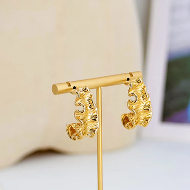 1 Pair Casual Exaggerated Vacation C Shape Irregular 304 Stainless Steel 18K Gold Plated Ear Studs