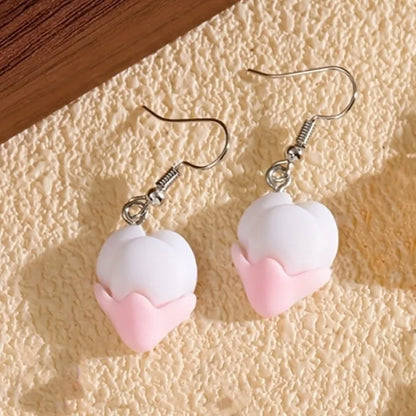 1 Pair Casual Flower Mushroom Resin Drop Earrings