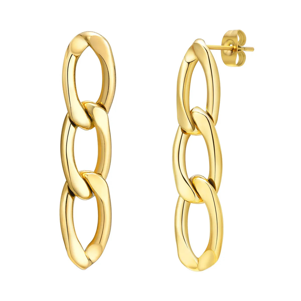 1 Pair Casual French Style Classic Style Geometric Plating Stainless Steel 18k Gold Plated Drop Earrings