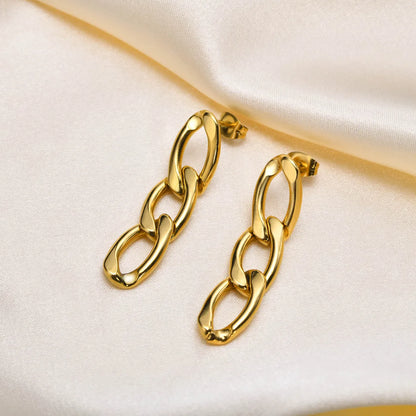 1 Pair Casual French Style Classic Style Geometric Plating Stainless Steel 18k Gold Plated Drop Earrings