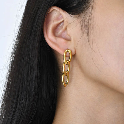 1 Pair Casual French Style Classic Style Geometric Plating Stainless Steel 18k Gold Plated Drop Earrings