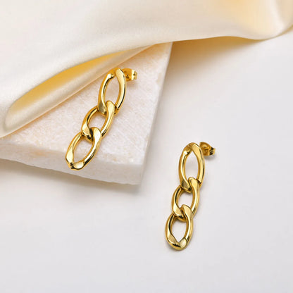 1 Pair Casual French Style Classic Style Geometric Plating Stainless Steel 18k Gold Plated Drop Earrings