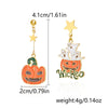 1 Pair Casual Funny Pumpkin Cat Skull Asymmetrical Enamel Alloy Drop Earrings