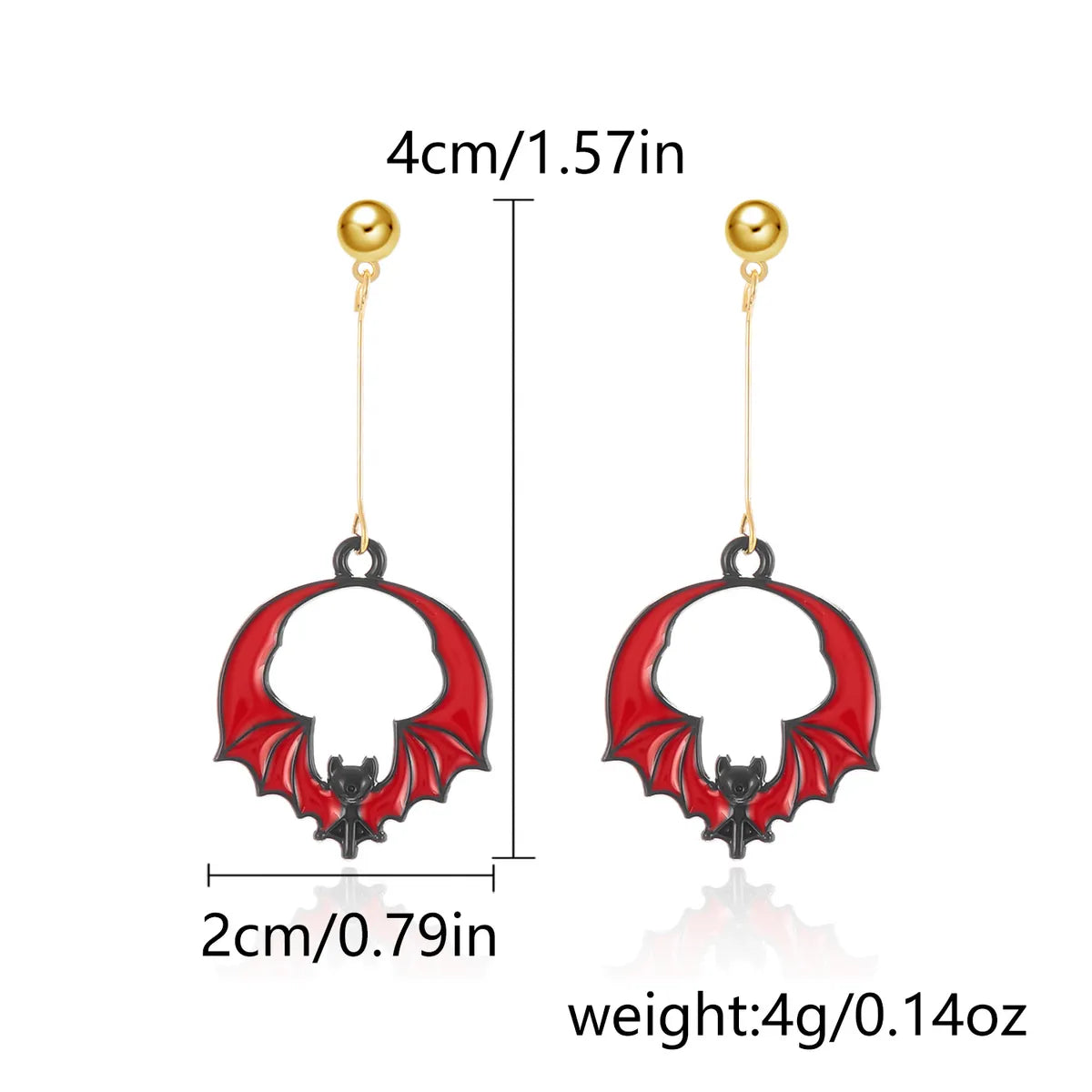 1 Pair Casual Funny Pumpkin Cat Skull Asymmetrical Enamel Alloy Drop Earrings