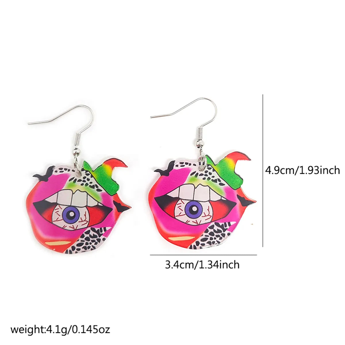 1 Pair Casual Funny Skull Arylic Alloy