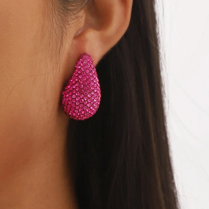 1 Pair Casual Geometric Alloy Rhinestones Ear Studs