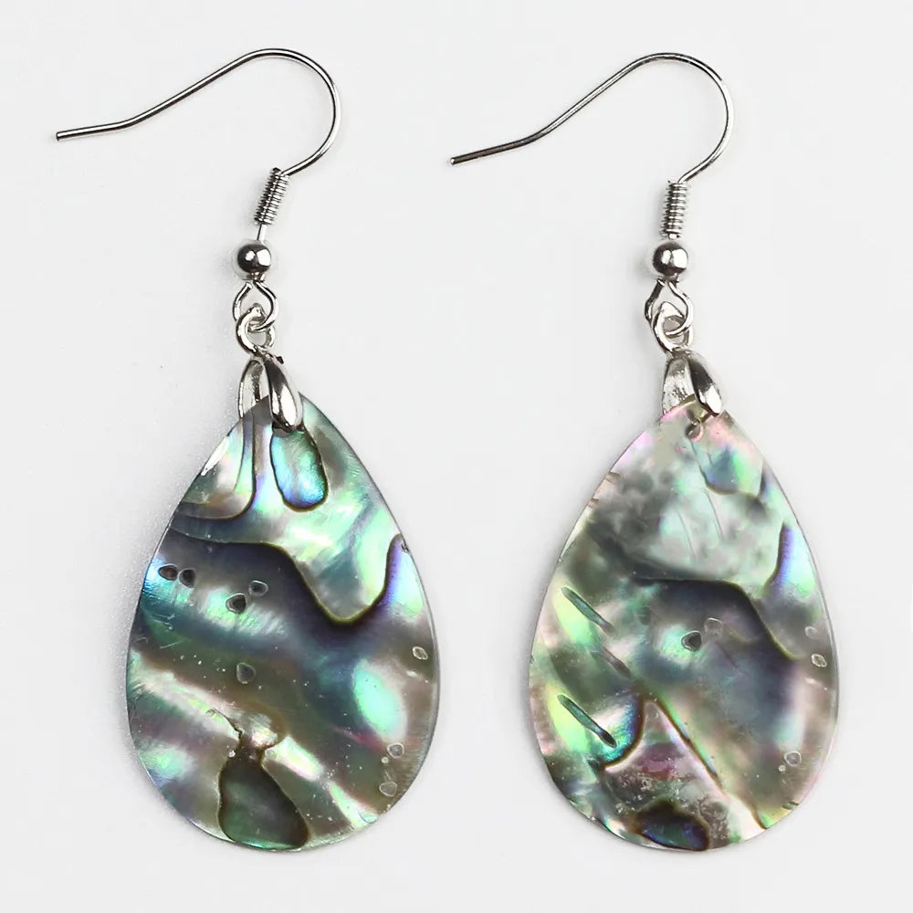 1 Pair Casual Geometric Irregular Plating Abalone Shell Drop Earrings