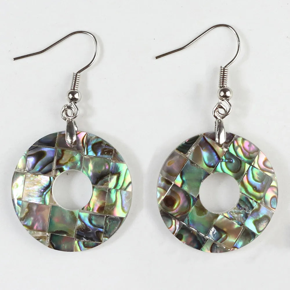 1 Pair Casual Geometric Irregular Plating Abalone Shell Drop Earrings