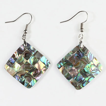 1 Pair Casual Geometric Irregular Plating Abalone Shell Drop Earrings