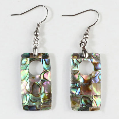 1 Pair Casual Geometric Irregular Plating Abalone Shell Drop Earrings