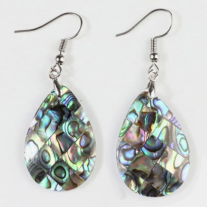 1 Pair Casual Geometric Irregular Plating Abalone Shell Drop Earrings