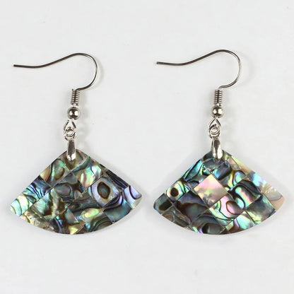 1 Pair Casual Geometric Irregular Plating Abalone Shell Drop Earrings