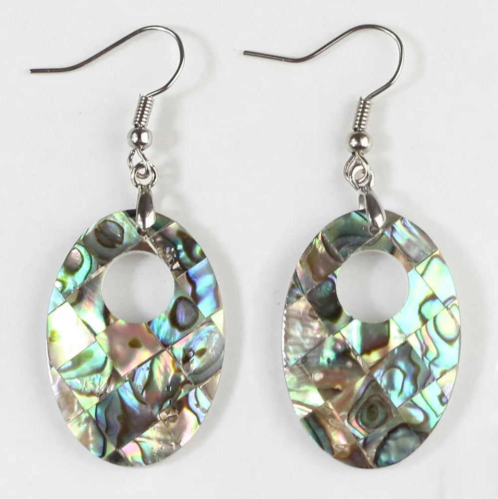 1 Pair Casual Geometric Irregular Plating Abalone Shell Drop Earrings