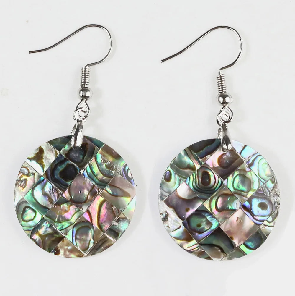 1 Pair Casual Geometric Irregular Plating Abalone Shell Drop Earrings