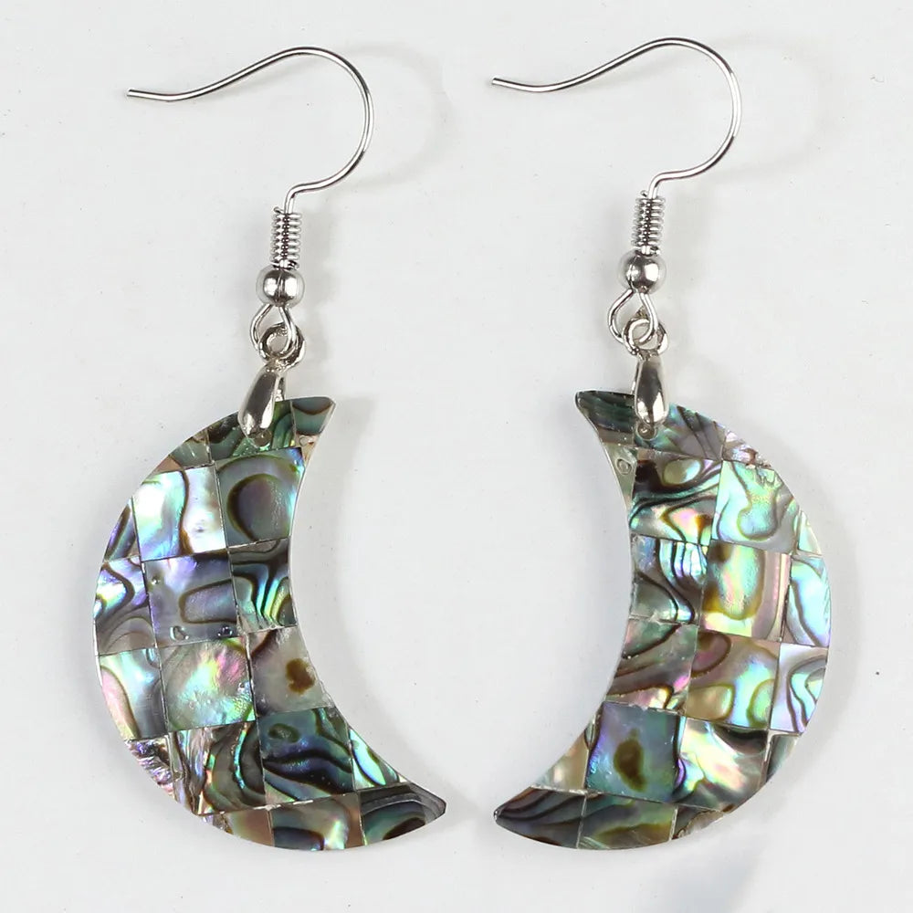 1 Pair Casual Geometric Irregular Plating Abalone Shell Drop Earrings