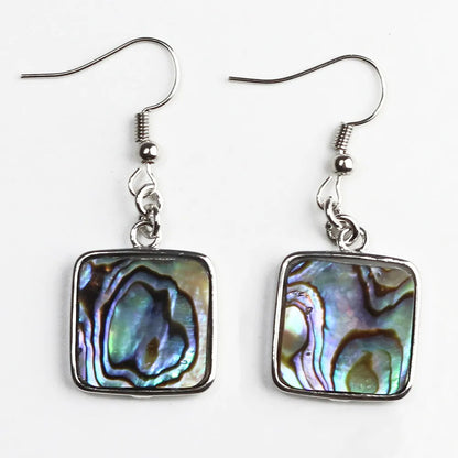 1 Pair Casual Geometric Irregular Plating Abalone Shell Drop Earrings