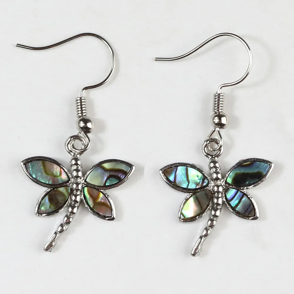 1 Pair Casual Geometric Irregular Plating Abalone Shell Drop Earrings