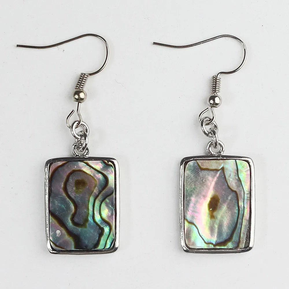 1 Pair Casual Geometric Irregular Plating Abalone Shell Drop Earrings