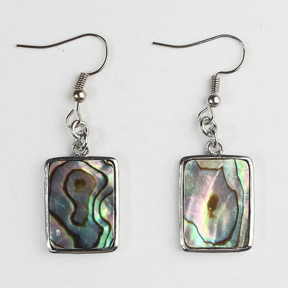 1 Pair Casual Geometric Irregular Plating Abalone Shell Drop Earrings