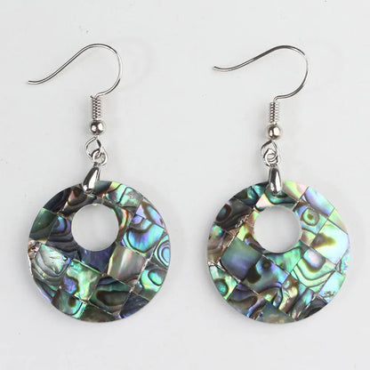 1 Pair Casual Geometric Irregular Plating Abalone Shell Drop Earrings